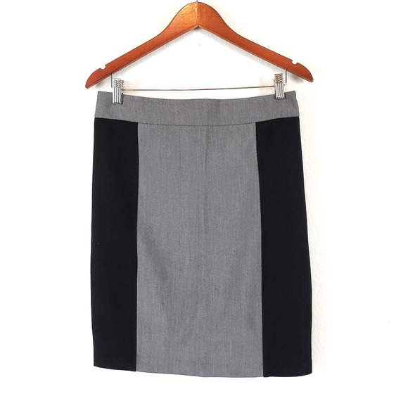 Rampage Womens Juniors SIZE 9 Gray Black Colorblock Pencil Fitted Skirt Work - Picture 1 of 7